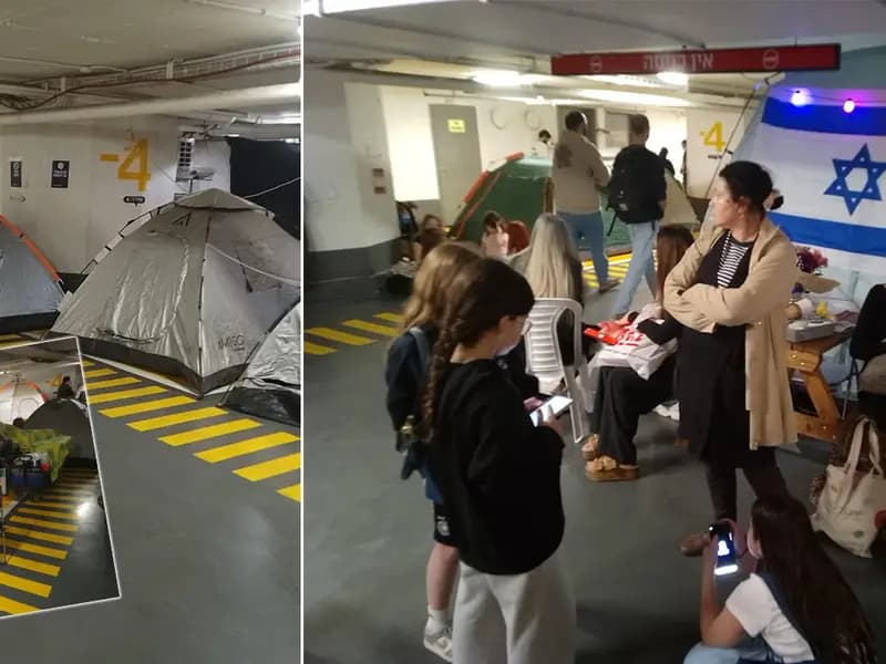 Tel Aviv'de Otopark Sığınağa Dönüştü, İsrailliler Akın Ediyor