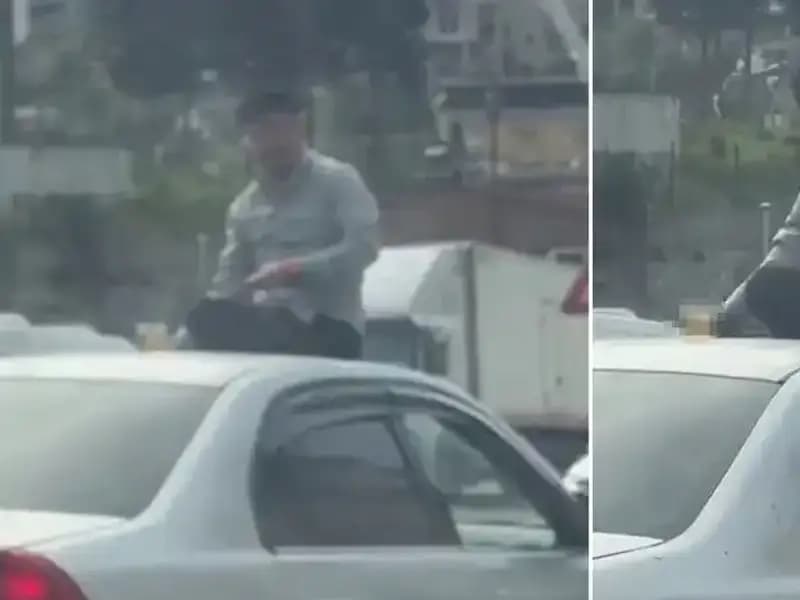 Trafikte Şaşkınlık Yaratan Olay: Otomobil Üzerinde Alem Yapan Gençler!