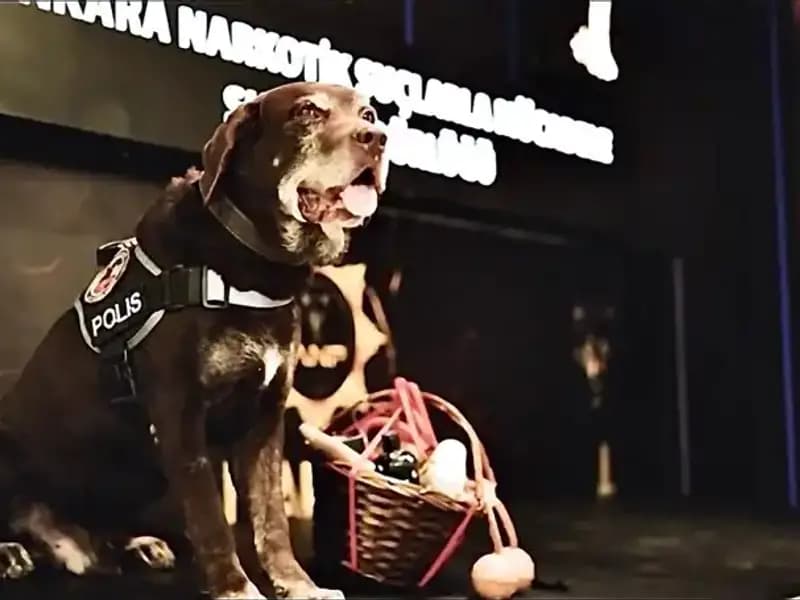 Ankara Emniyeti'nin Narkotik Köpeği 'Toma', 11 Yılın Ardından Emekli Oldu