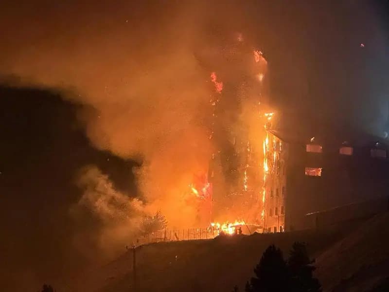 Kartalkaya Kayak Merkezi'nde Otel Yangını!